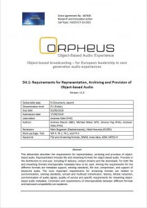 Orpheus report D4.1 cover